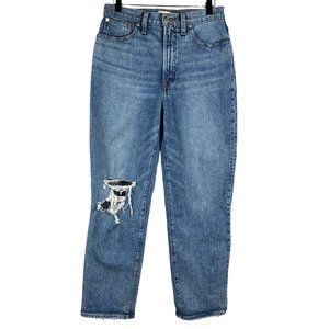 Madewell The Perfect Vintage Straight Jean Kingsbury Wash: Knee-Rip Edition 28